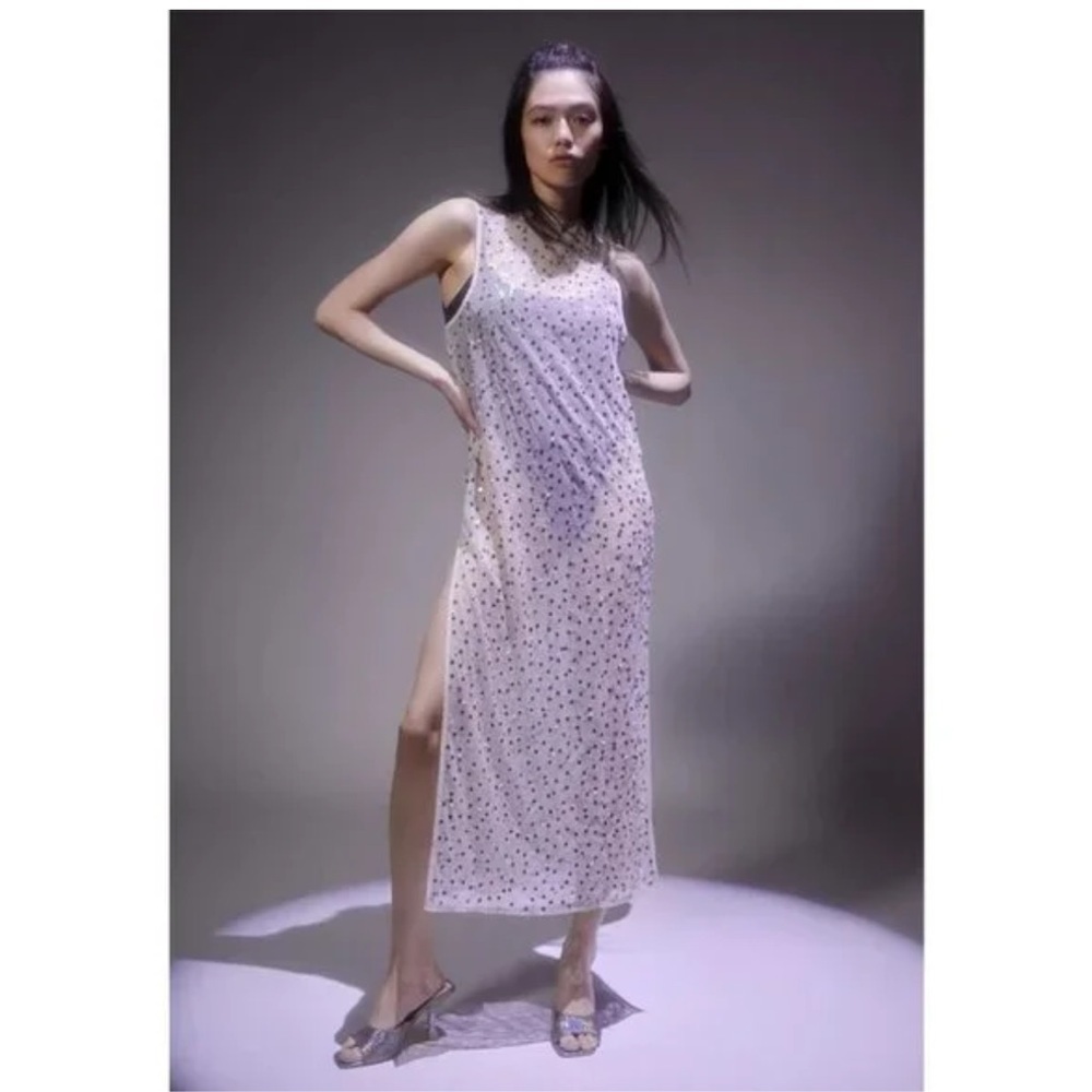 Urban Outfitters Sheer Sequin Midi Dress sz M